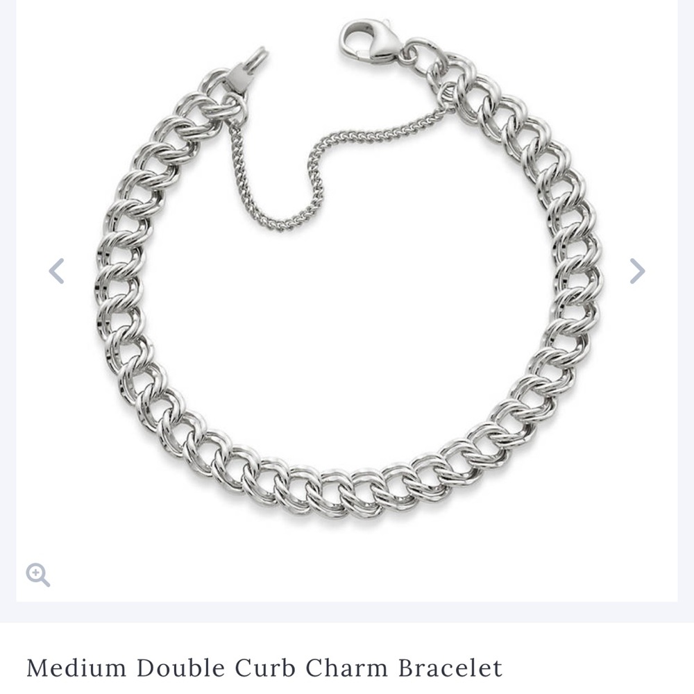 James Avery Medium Double Curb Charm Bracelet